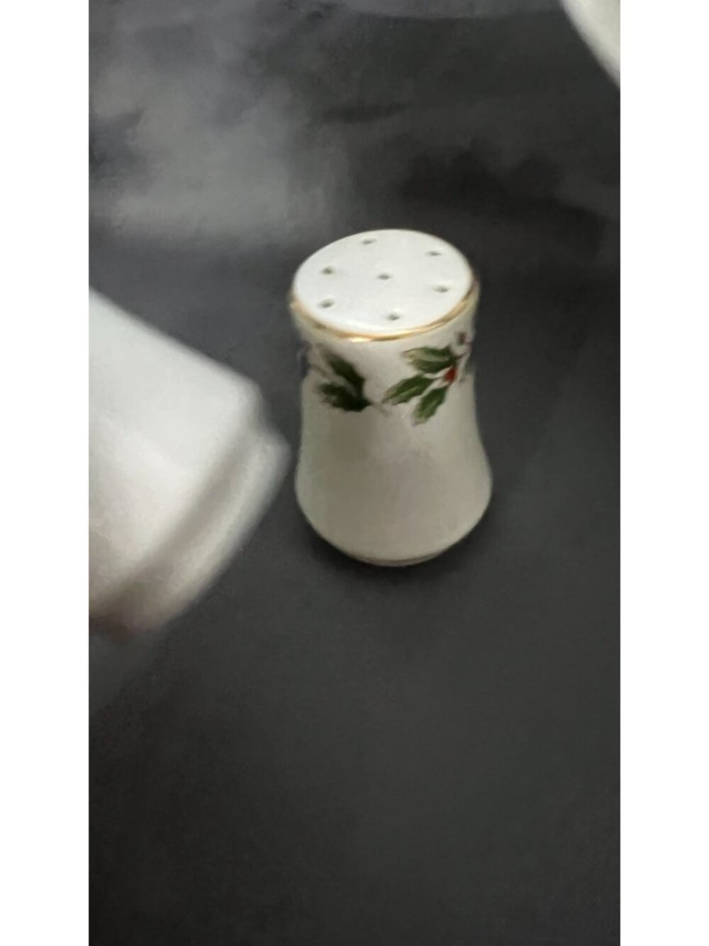 Holiday-Themed Porcelain Coffee Pot & Salt & Pepper Shakers Set With Holly Desig - Picture 7 of 10